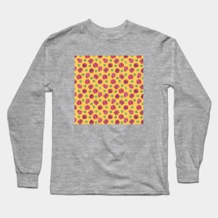 Poppies flowers and seeds pattern - Yellow Long Sleeve T-Shirt